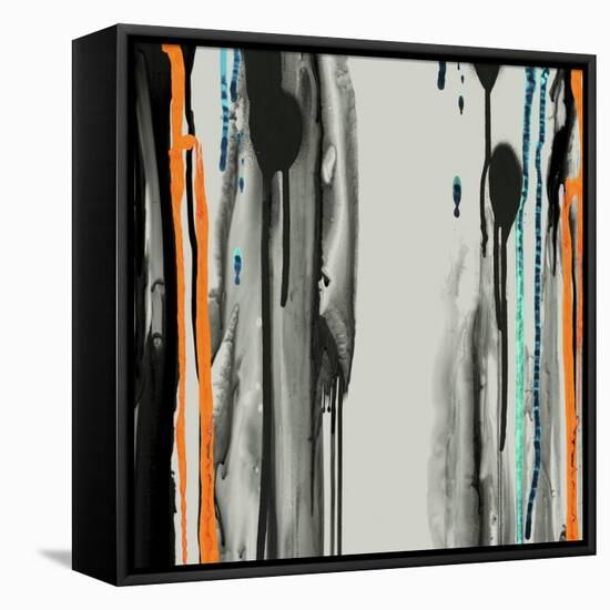 Gray Paint Drips-Tracy Hiner-Framed Premier Image Canvas