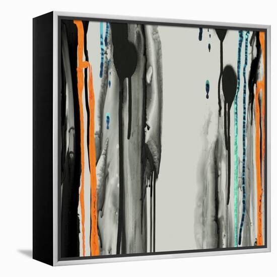 Gray Paint Drips-Tracy Hiner-Framed Premier Image Canvas