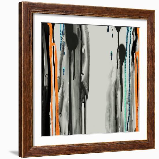 Gray Paint Drips-Tracy Hiner-Framed Giclee Print