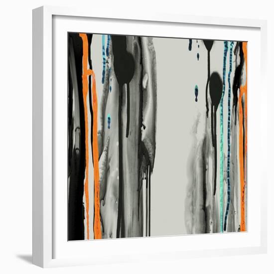 Gray Paint Drips-Tracy Hiner-Framed Giclee Print