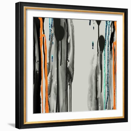 Gray Paint Drips-Tracy Hiner-Framed Giclee Print