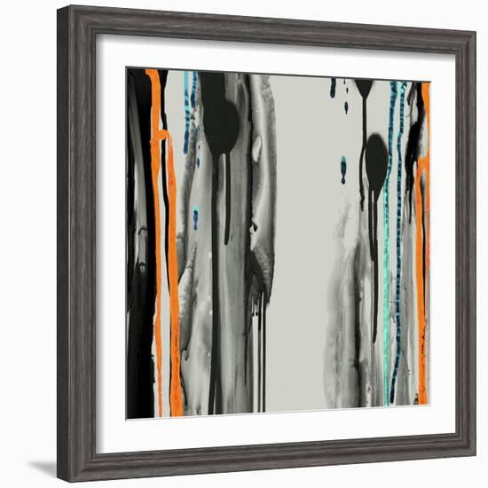 Gray Paint Drips-Tracy Hiner-Framed Giclee Print