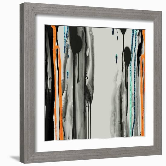 Gray Paint Drips-Tracy Hiner-Framed Giclee Print