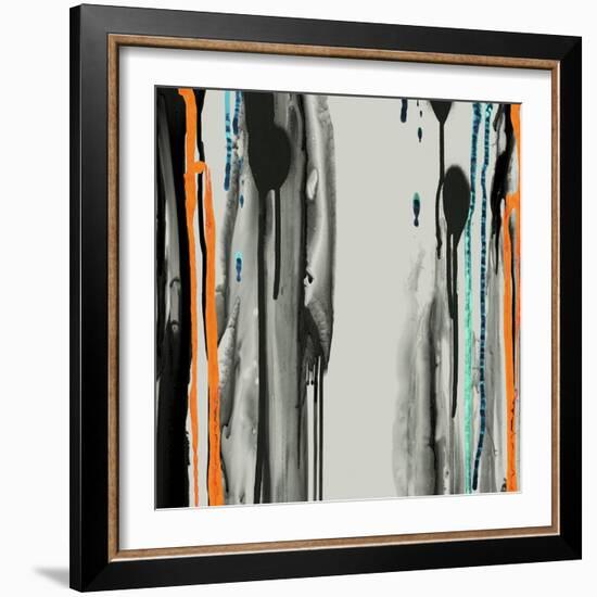 Gray Paint Drips-Tracy Hiner-Framed Giclee Print