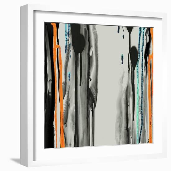 Gray Paint Drips-Tracy Hiner-Framed Giclee Print