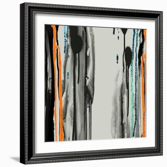 Gray Paint Drips-Tracy Hiner-Framed Giclee Print