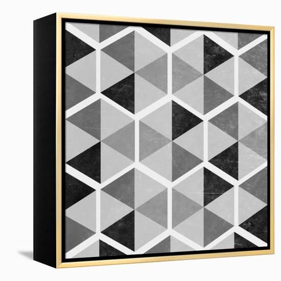 Gray Pattern I-null-Framed Stretched Canvas