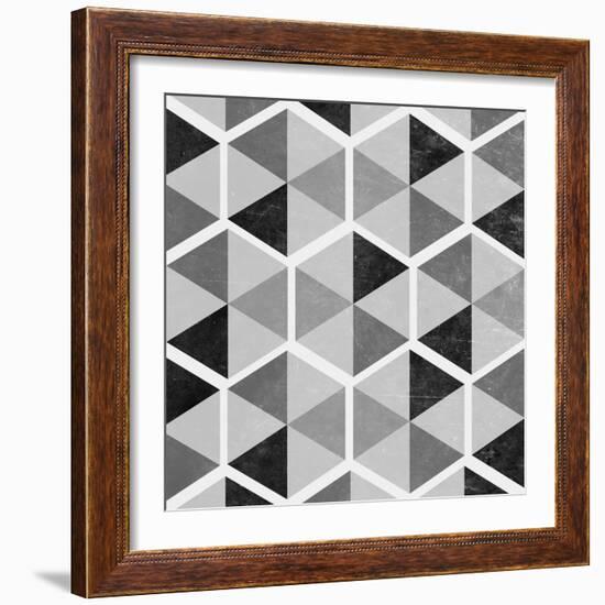 Gray Pattern I-null-Framed Art Print