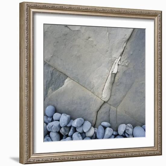 Gray Pebbles and Boulder-Micha Pawlitzki-Framed Photographic Print