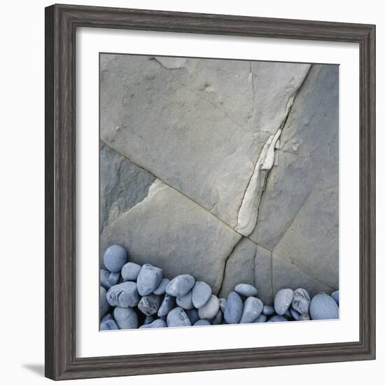 Gray Pebbles and Boulder-Micha Pawlitzki-Framed Photographic Print