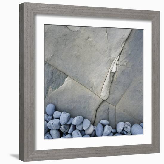 Gray Pebbles and Boulder-Micha Pawlitzki-Framed Photographic Print