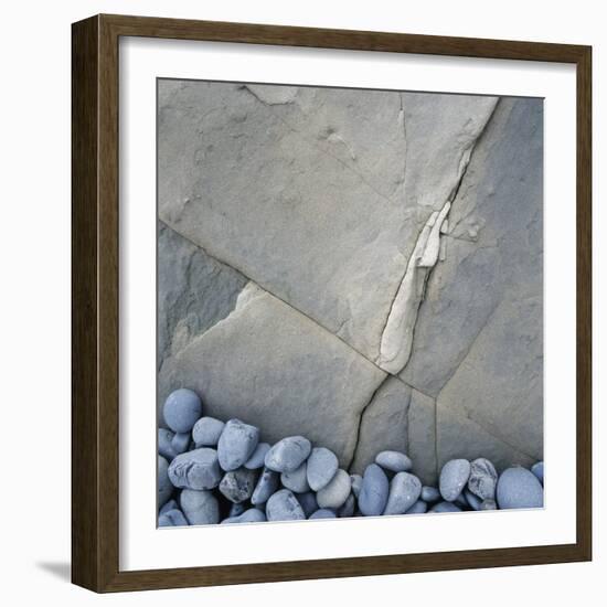 Gray Pebbles and Boulder-Micha Pawlitzki-Framed Photographic Print