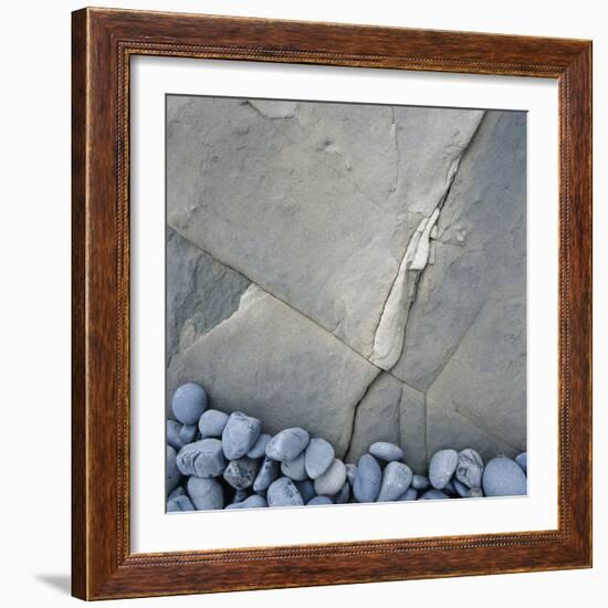 Gray Pebbles and Boulder-Micha Pawlitzki-Framed Photographic Print