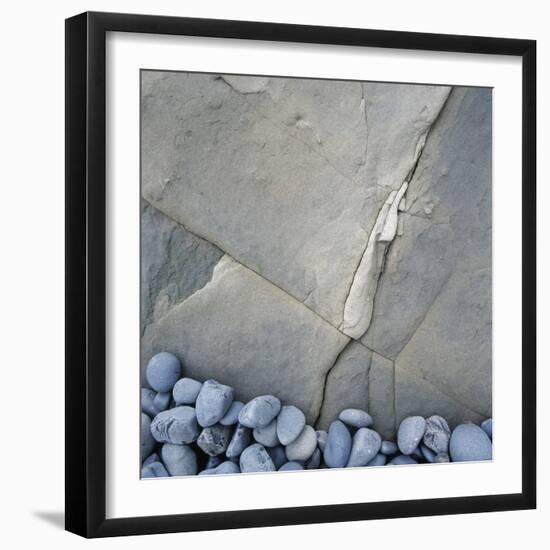 Gray Pebbles and Boulder-Micha Pawlitzki-Framed Photographic Print