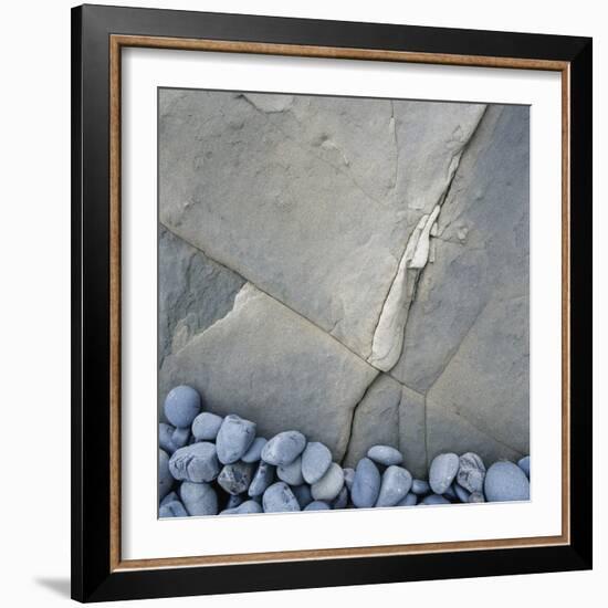 Gray Pebbles and Boulder-Micha Pawlitzki-Framed Photographic Print