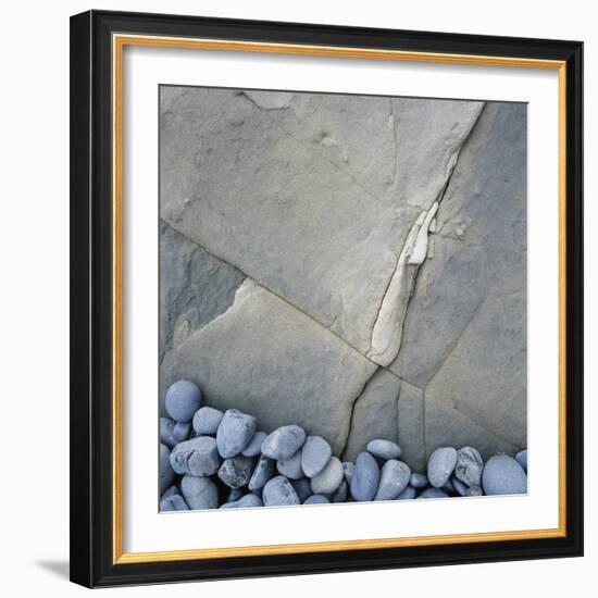 Gray Pebbles and Boulder-Micha Pawlitzki-Framed Photographic Print