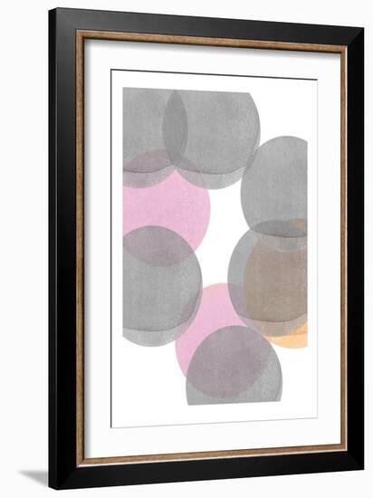 Gray Pink Circles Ii-Louise van Terheijden-Framed Giclee Print