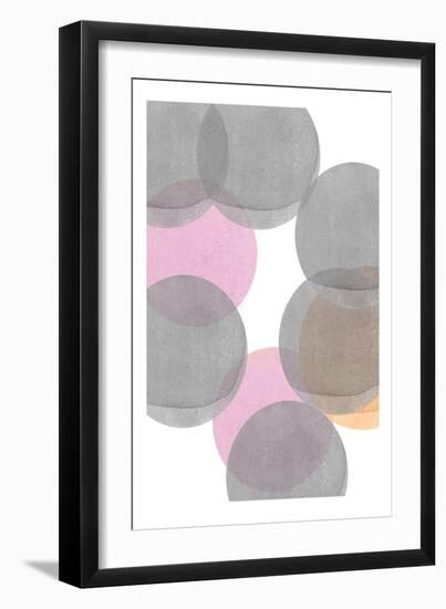 Gray Pink Circles Ii-Louise van Terheijden-Framed Giclee Print