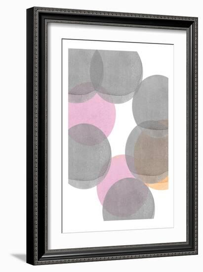 Gray Pink Circles Ii-Louise van Terheijden-Framed Giclee Print