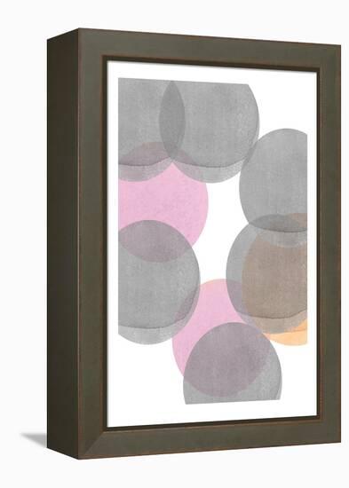 Gray Pink Circles Ii-Louise van Terheijden-Framed Premier Image Canvas