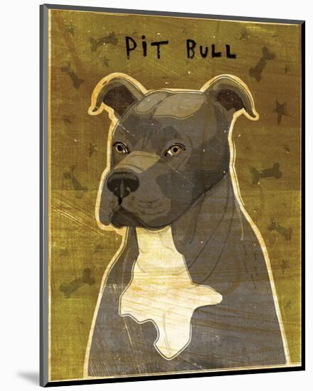 Gray Pit Bull-John Golden-Mounted Giclee Print