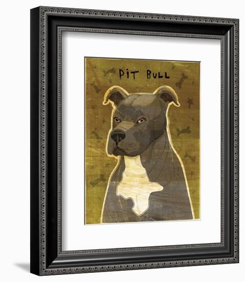Gray Pit Bull-John W^ Golden-Framed Art Print