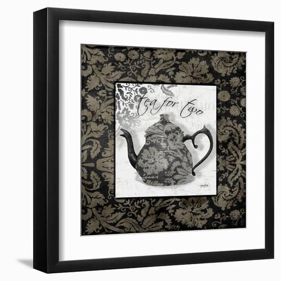 Gray Tea Damask-Diane Stimson-Framed Art Print