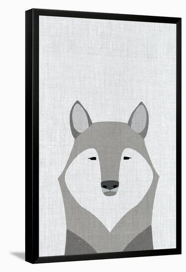 Gray Wolf-Annie Bailey Art-Framed Stretched Canvas