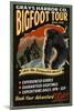 Grays Harbor Co. - Bigfoot Tours - Vintage Sign-Lantern Press-Mounted Art Print