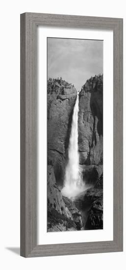 Grayscale of Bridal Veil Falls at Yosemite National Park, California-null-Framed Photographic Print