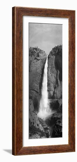 Grayscale of Bridal Veil Falls at Yosemite National Park, California-null-Framed Photographic Print
