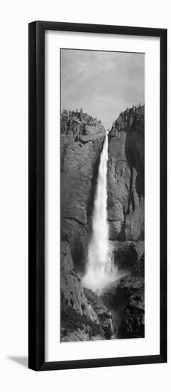 Grayscale of Bridal Veil Falls at Yosemite National Park, California-null-Framed Photographic Print