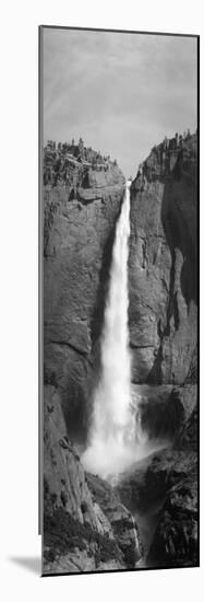 Grayscale of Bridal Veil Falls at Yosemite National Park, California-null-Mounted Photographic Print