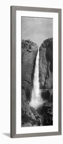 Grayscale of Bridal Veil Falls at Yosemite National Park, California-null-Framed Photographic Print