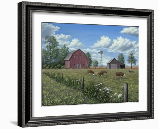 Grazing Cattle-Robert Wavra-Framed Giclee Print