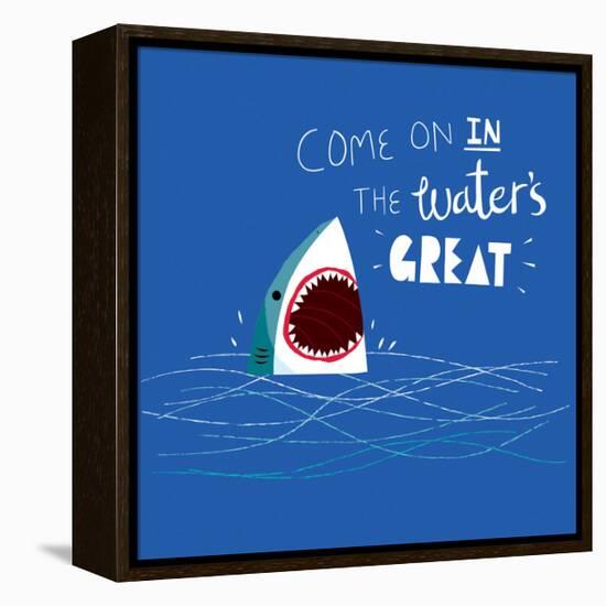 Great Advice Shark-Michael Buxton-Framed Stretched Canvas