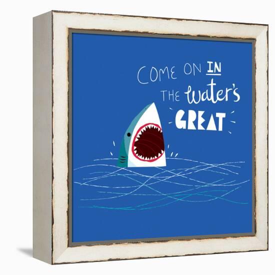 Great Advice Shark-Michael Buxton-Framed Stretched Canvas