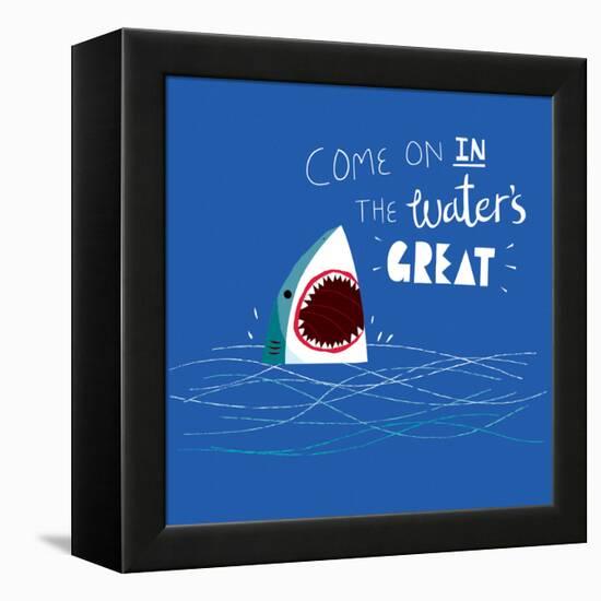 Great Advice Shark-Michael Buxton-Framed Stretched Canvas