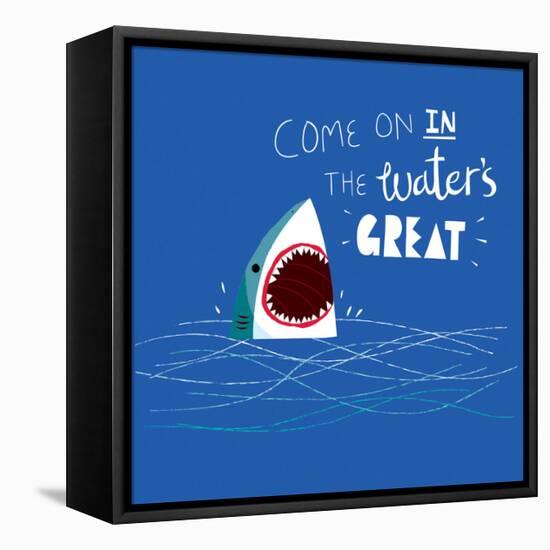 Great Advice Shark-Michael Buxton-Framed Stretched Canvas