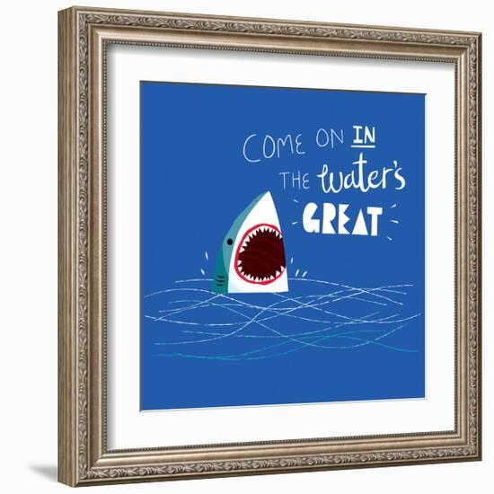 Great Advice Shark-Michael Buxton-Framed Art Print