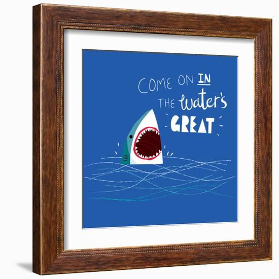 Great Advice Shark-Michael Buxton-Framed Art Print