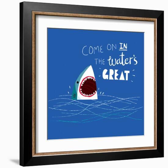 Great Advice Shark-Michael Buxton-Framed Art Print