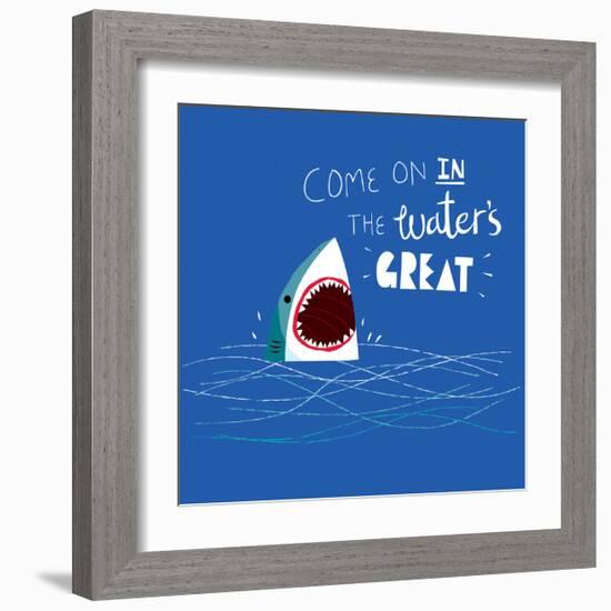 Great Advice Shark-Michael Buxton-Framed Art Print