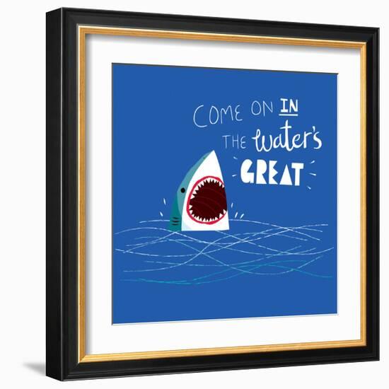 Great Advice Shark-Michael Buxton-Framed Art Print