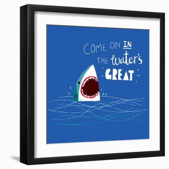 Great Advice Shark-Michael Buxton-Framed Art Print