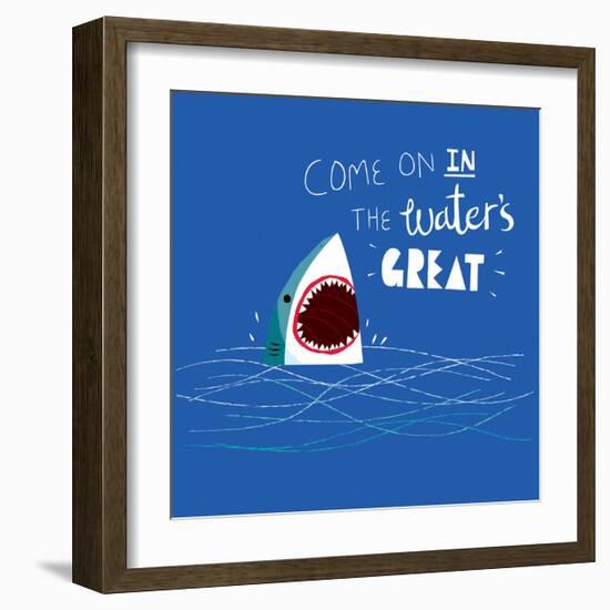 Great Advice Shark-Michael Buxton-Framed Art Print