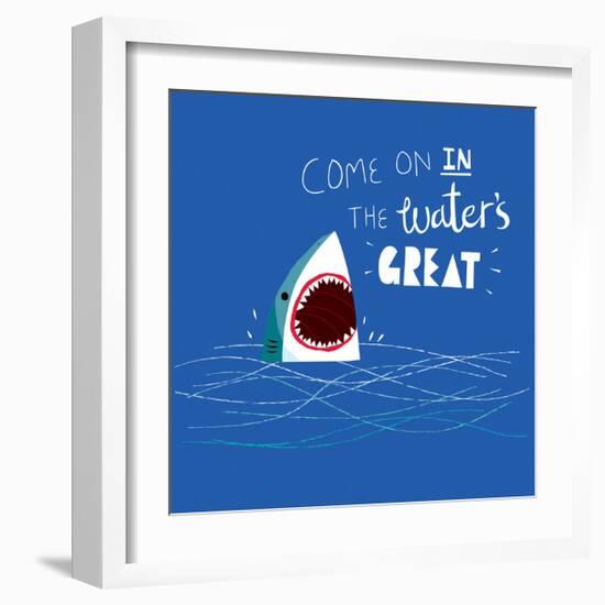 Great Advice Shark-Michael Buxton-Framed Art Print