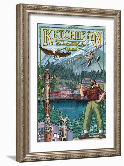 Great Alaskan Lumberjack Show - Ketchikan, Alaska Views-Lantern Press-Framed Art Print