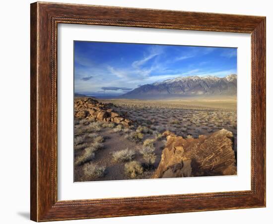 Great Basin Curvilinear Abstract-Style Petroglyphs, Bishop, California, Usa-Dennis Flaherty-Framed Photographic Print