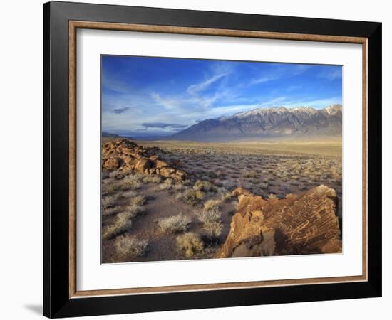 Great Basin Curvilinear Abstract-Style Petroglyphs, Bishop, California, Usa-Dennis Flaherty-Framed Photographic Print